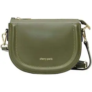 Comparateur de prix : Sac à main - CHERRY PARIS - 4096 Tina - Croûte de cuir - Bandoulière réglable - Kaki
