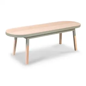 MON PETIT MEUBLE FRANCAIS Table basse banc 140 cm, 100% frêne massif gris muscadeVendu parmaisons-du-monde
