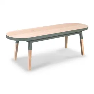 MON PETIT MEUBLE FRANCAIS Table basse banc 140 cm, 100% frêne massif bleu gris lehonVendu parmaisons-du-monde