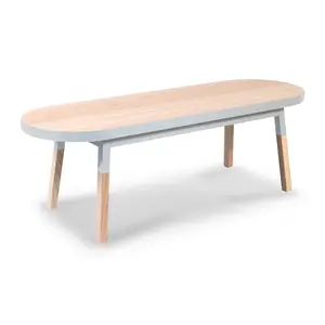 MON PETIT MEUBLE FRANCAIS Table basse banc 140 cm, 100% frêne massif blanc balissonVendu parmaisons-du-monde