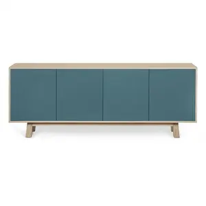 MON PETIT MEUBLE FRANCAIS Buffet bas 4 portes 160 cm, en frêne