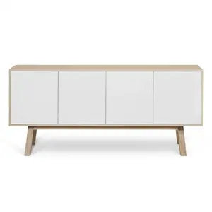 MON PETIT MEUBLE FRANCAIS Buffet 4 portes en frêne 220 cm, hauteur 94 cm