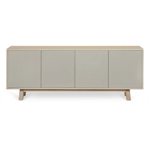 MON PETIT MEUBLE FRANCAIS Buffet bas 4 portes 200 cm, en frêne