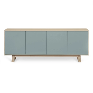 MON PETIT MEUBLE FRANCAIS Buffet bas 4 portes 200 cm, en frêne
