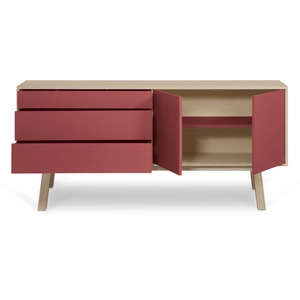 MON PETIT MEUBLE FRANCAIS Buffet en frêne 2 portes+3 tiroirs 180 cm, hauteur 94 cm