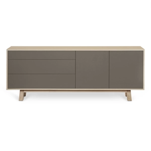MON PETIT MEUBLE FRANCAIS Buffet bas 2 portes+3 tiroirs 200 cm, en frêne