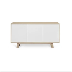 MON PETIT MEUBLE FRANCAIS Buffet bas 3 portes 140 cm, en frêne