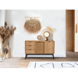 Buffet 130 cm ALBI bois massif et rotin BOBOCHIC pas cher