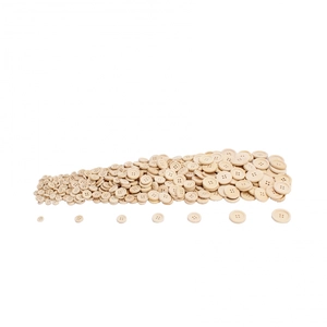 Paquet de 380 boutons en bois Sodertex, taille de 9 à 28 mm.
