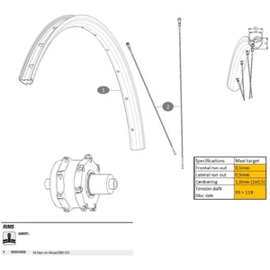 Mavic Jante Arrière Ebm X20 28´´-700Vendu parbikeinn