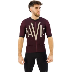 Maillot manches courtes mavic heritage aubergine noir pas cher