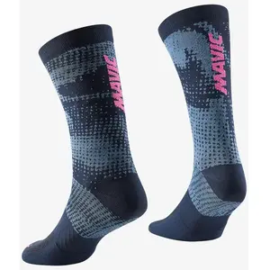 Chaussettes Mavic Essential Graphic bleuâtre logo rose - 35-38 pas cher
