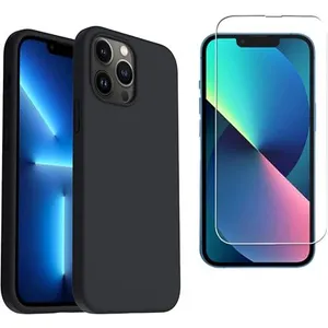 Coque de protection Noir + Verre trempé pour iPhone 13 Pro max avec St...Vendu parcdiscount
