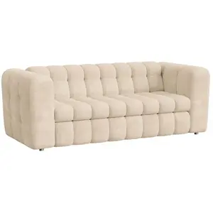 Comparateur de prix : DARIA - Canapé 3 places convertible rapido en tissu matelassé beige ma...