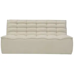 Mobilier Deco - zeyna - Canapé 2 places modulable en tissu beige pas cher