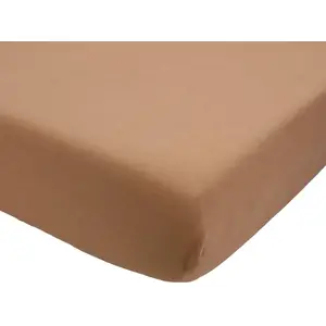 Trois Kilos Sept Drap housse en coton Camel (60 x 120 cm) pas cher
