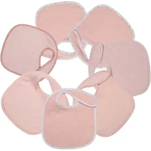 Comparateur de prix : Trois Kilos Sept Lot de 7 bavoirs de naissance à velcro roses