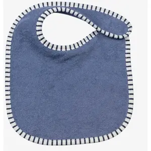 Trois Kilos Sept Lot de 7 bavoirs de naissance à velcro bleu marine pas cher