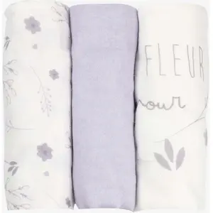 Comparateur de prix : Trois Kilos Sept Lot de 3 langes en mousseline de coton Lavandoux (70 x 70 cm)
