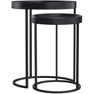 Rendez-Vous Déco Table d'appoint en métal noir (lot de 2) pas cher