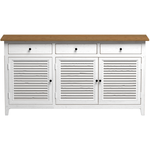Rendez-Vous Déco Buffet en bois recyclé blanc effet vieilli pas cher