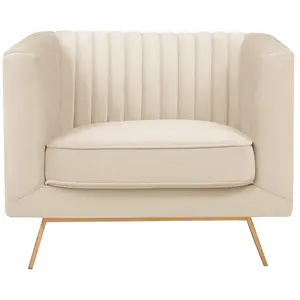 Comparateur de prix : Fauteuil en velours beige - Gatsby - Rendez-Vous Déco