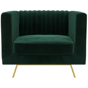 RENDEZ VOUS DECO Fauteuil en velours vert foncé - Gatsby TUVendu parcdiscount