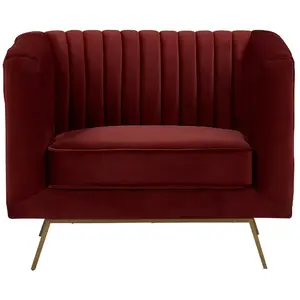 RENDEZ VOUS DECO Fauteuil en velours bordeaux - Gatsby TU