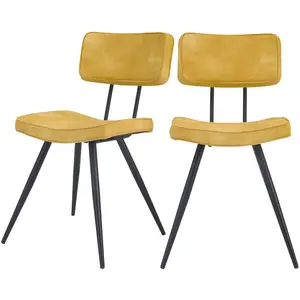 Rendez-vous Déco - Chaise en cuir synthétique jaune (lot de 2) - texas pas cher