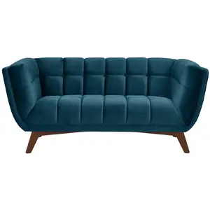 Canapé.2 places en velours bleu foncé - Mona - Rendez-Vous Déco pas cher