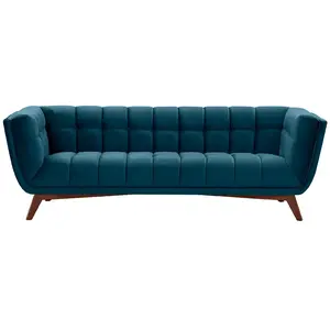 Rendez-vous Déco - Canapé 3 places en velours bleu foncé - mona pas cher