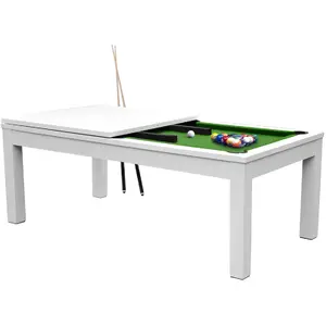 Comparateur de prix : Mister Babyfoot Table de Billard Eddie convertible blanche tapis vert