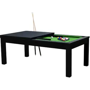Comparateur de prix : Mister Babyfoot Table de Billard Eddie convertible noire tapis vert
