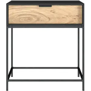 RENDEZ VOUS DECO Table de chevet 1 tiroir en bois d'acacia et métal noir  - Jakson TU pas cher