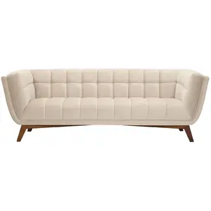 RENDEZ VOUS DECO Canapé Mona 3 places en velours beige pas cher
