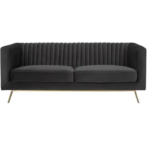 Rendez-vous Déco - Canapé 2 Places En Velours Gris - Gatsby pas cher