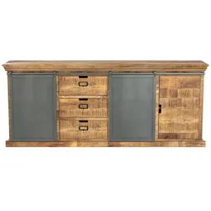 Comparateur de prix : RENDEZ VOUS DECO Grand buffet en bois et métal 3 portes 3 tiroirs - Tabuk TU