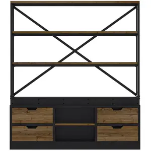 Bibliothèque 160 cm en bois et métalVendu parcdiscount