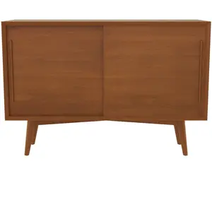 Petit buffet 2 portes coulissantes en teck pas cher