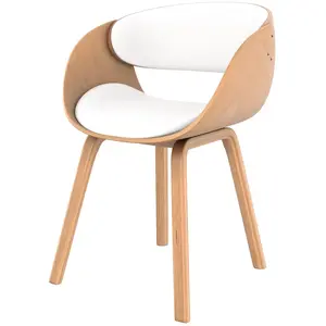 Rendez-vous Déco - Chaise en bois clair et pu blanc - adelmar pas cher