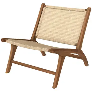 RENDEZ VOUS DECO Fauteuil en bois de teck et tressage vannerie en rotin - Kilka TUVendu parcdiscount