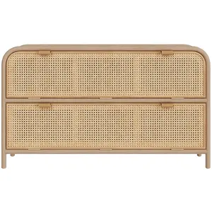 RENDEZ VOUS DECO Commode en rotin et bois massif, 2 portes abattantes - alata Alata