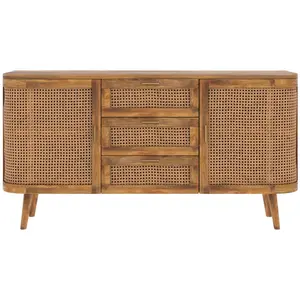 Rendez-vous Déco - Buffet 2 portes et 3 tiroirs en cannage - wava pas cher