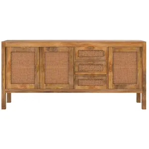 RENDEZ VOUS DECO Buffet Tiki 3 portes et 3 tiroirs en cannage pas cher
