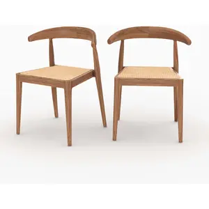 Comparateur de prix : Chaise alia en bois de teck et cannage en rotin (lot de 2) Alia
