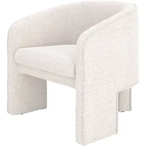Fauteuil en tissu texturé crème - nelia Nelia pas cher
