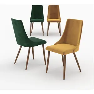 Comparateur de prix : Rendez-vous Déco - Pack 4 chaises en velours jaune et vert - vinni