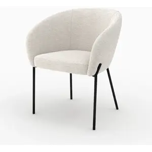 Rendez-Vous Déco Chaise en tissu blanc chiné pas cher