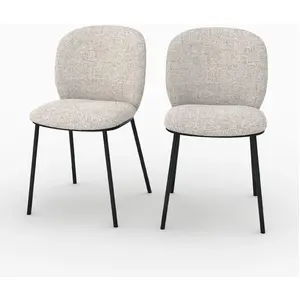 Rendez-Vous Déco Chaises en tissu beige chiné (lot de 2) pas cher