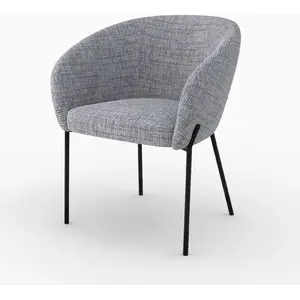 Rendez-Vous Déco Chaise en tissu gris chiné pas cher